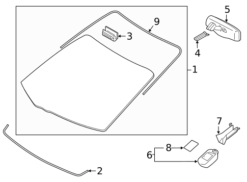 Glass - Windshield for 2019 Toyota Sienna #0