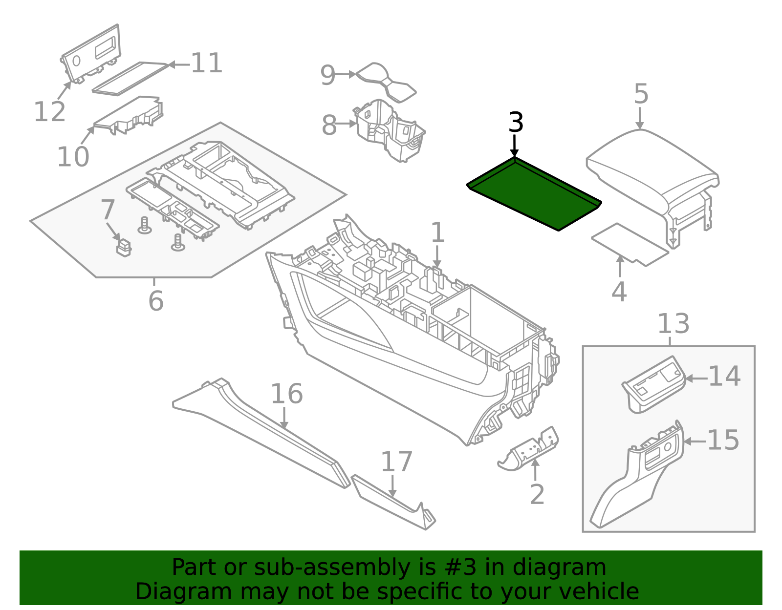 2022-2025 Nissan Pathfinder Console Base Mat 96972-6TA0A | OEM Parts Online