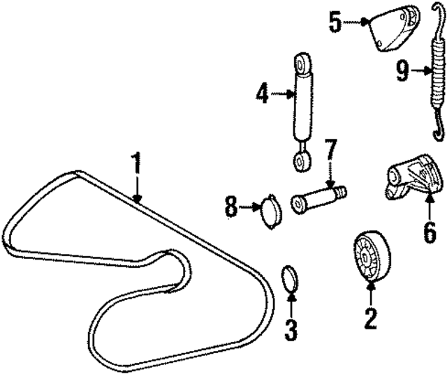 8997369264 - Cooling System: Power Steering Belt for Mercedes-Benz Image