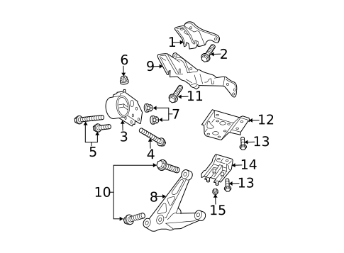 Engine & Trans Mounting for 2004 Dodge Dakota #0