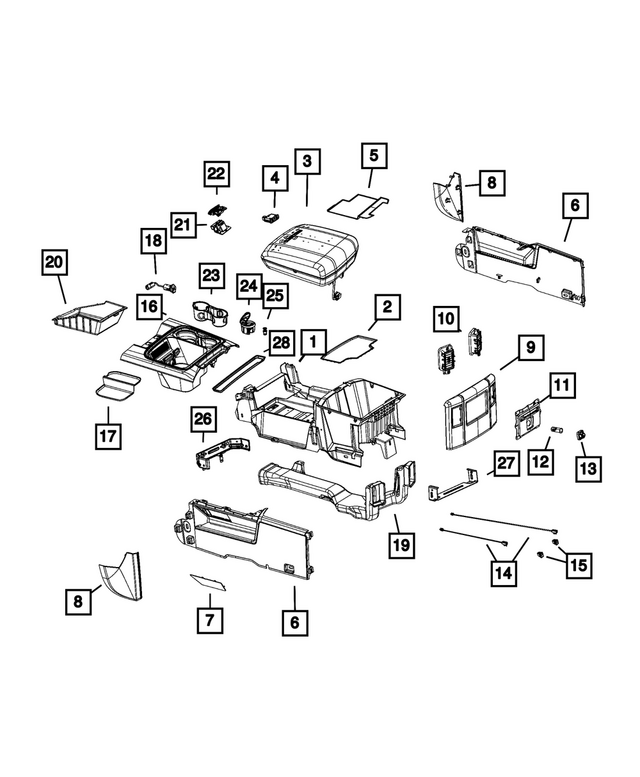 68199109AB - Interior Trim: Floor Console Mat for Mopar Image
