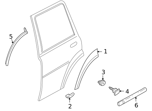 Exterior Trim - Rear Door for 2004 Land Rover Freelander #0