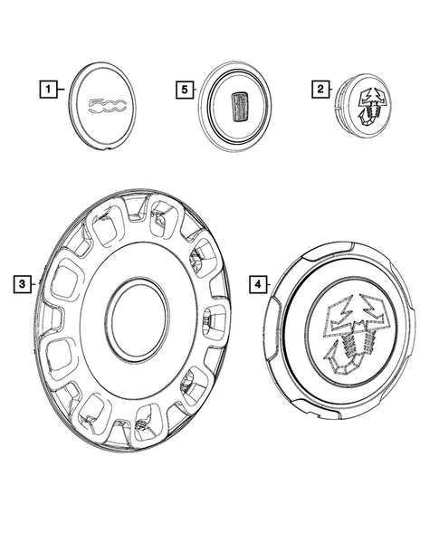 Wheel Covers and Center Caps for 2014 Fiat 500 #0