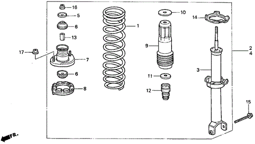 Rear Shock Absorber for 1997 Acura CL #0