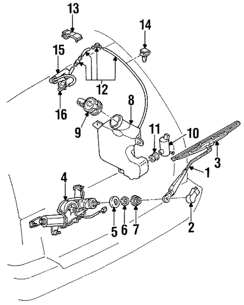 Wiper & Washer Components for 1995 Mercury Tracer #0