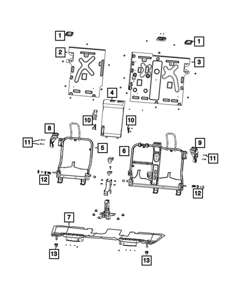 Rear Seats - Second Row Adjusters, Recliners, Shields and Risers for 2024 Dodge Charger Daytona #0