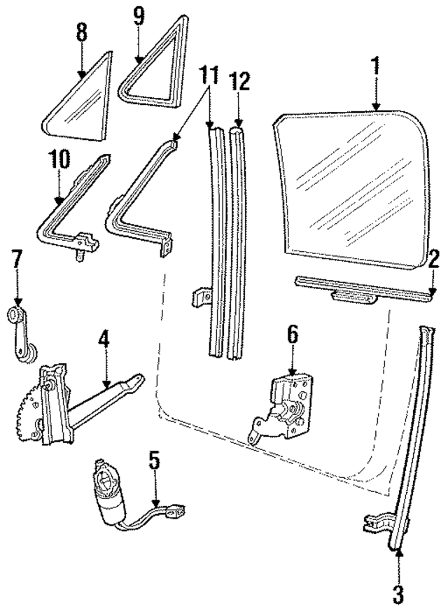 F4TZ1521411A - Body: Glass for Ford: Bronco, F-150, F-250, F-250 HD, F-350, F-Super Duty Image