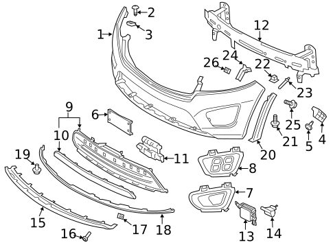 Bumper & Components - Front for 2016 Kia Sorento #0