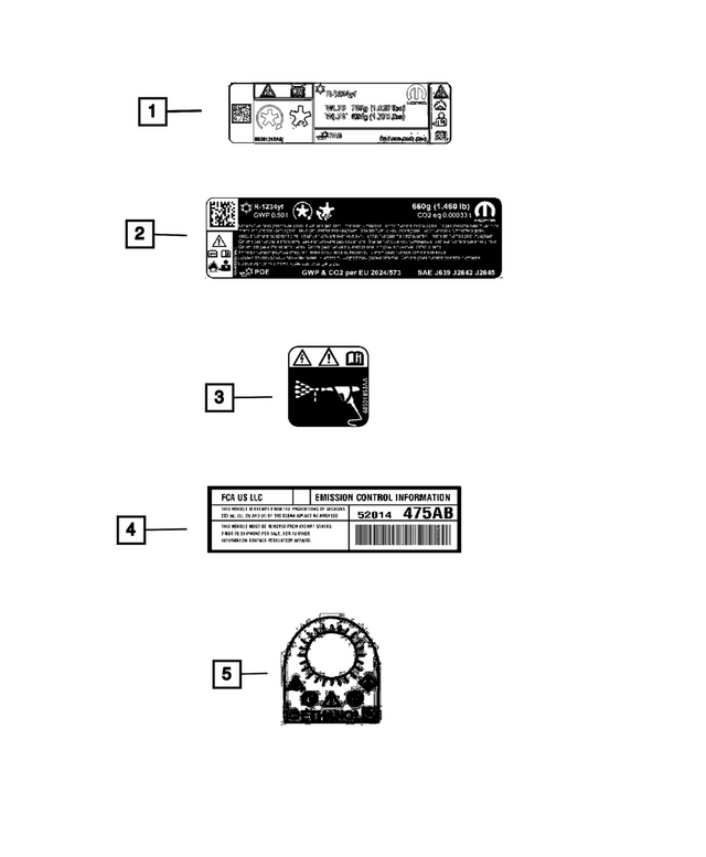 68381219AB - Labels: Air Conditioning System Label for Mopar Image