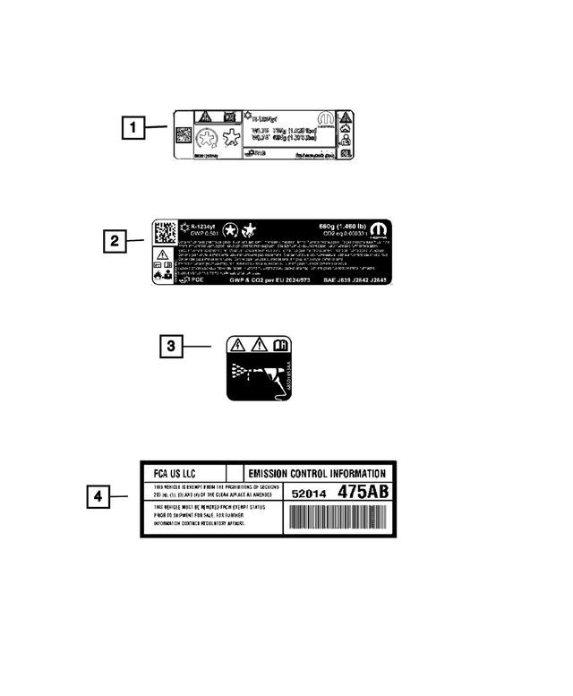 68381219AB - : Air Conditioning System Label for Mopar Image