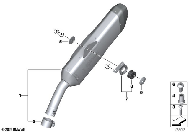 18518553721 - Exhaust System: Clamp - D=53mm for BMW-Motorrad Image