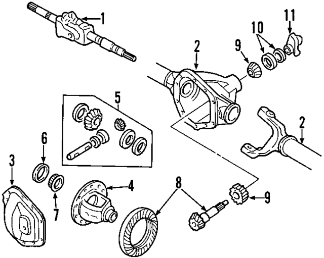 D3HZ7127B - Front Drive Axle: Side Bearings for Ford Image