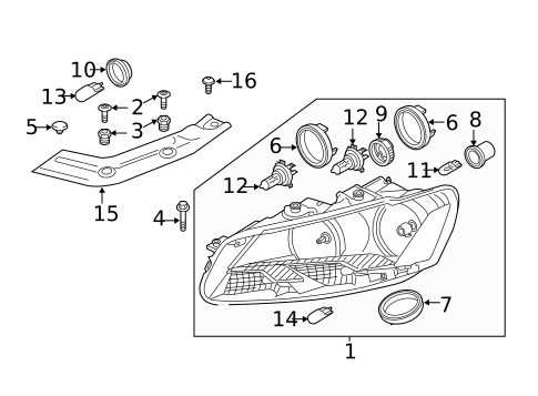 Headlamp Components for 2012 Volkswagen Passat #0