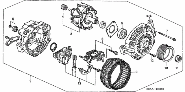Alternator (Mitsubishi) for 2006 Honda CR-V #0