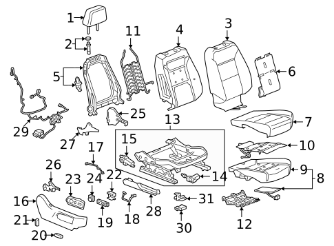 Passenger Seat Components for 2018 Chevrolet Malibu #4