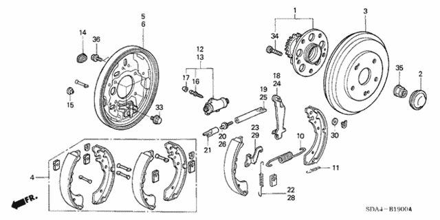 Rear Brake (Drum) for 2006 Honda Accord #0