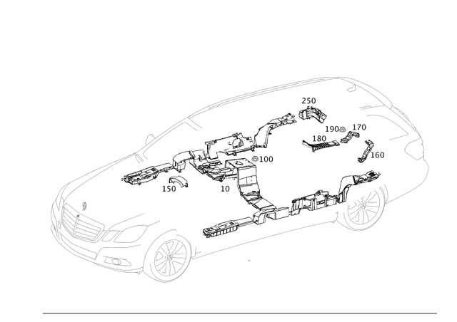 2128202069 - Electrical System: Cable Duct for Mercedes-Benz: CLS400, CLS550, CLS63 AMG, CLS63 AMG S, E250, E350, E400, E550, E63 AMG, E63 AMG S Image image