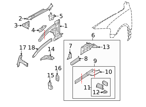 Structural Components & Rails for 2010 Volkswagen Touareg #0
