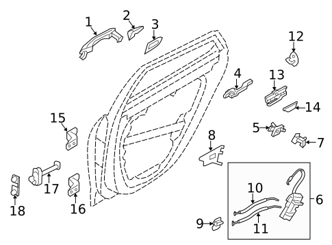 Rear Door for 2013 Hyundai Azera #1