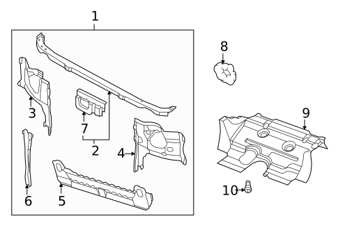 Radiator Support for 2000 INFINITI QX4 #0