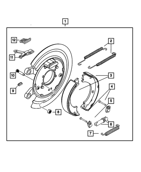 Parking Brake Lever, Cables, and Rear Disc Park Brake Assembly for 2011 Ram 1500 #0