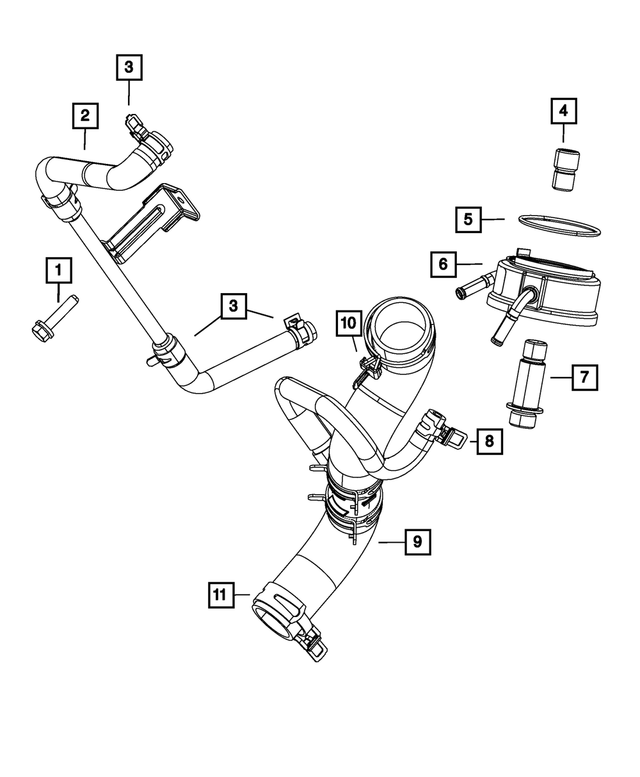 52014896AC - : Engine Coolant To Oil Cooler Intlet Hose for Dodge: Durango Image