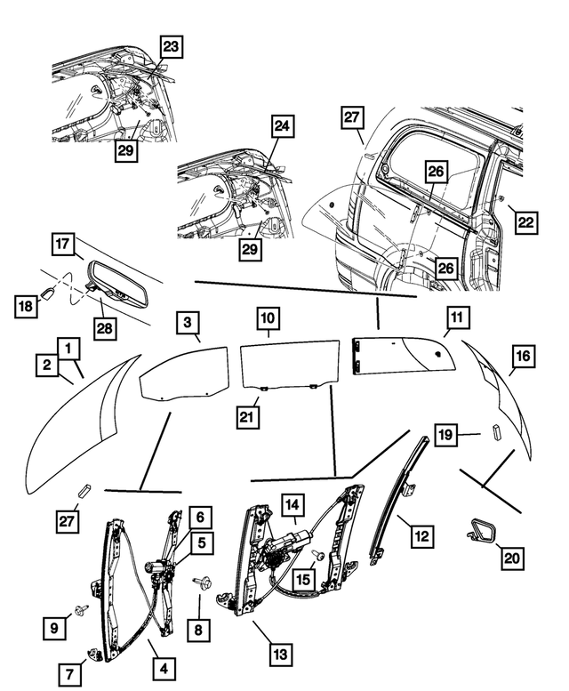 5020645AD - Glass: Windshield for Chrysler: Town &amp; Country | Dodge: Grand Caravan Image