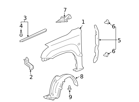 Fender & Components for 2004 Lexus GX470 #0