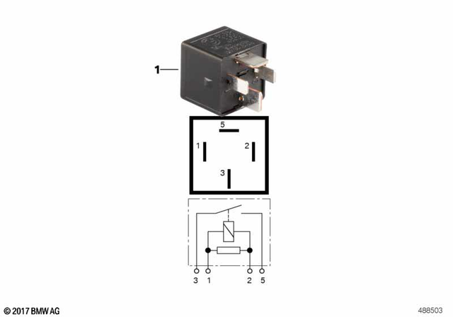 61366901469 - General Electrical System: Relay, Make Contact, Black - Lva for BMW-Motorrad Image image