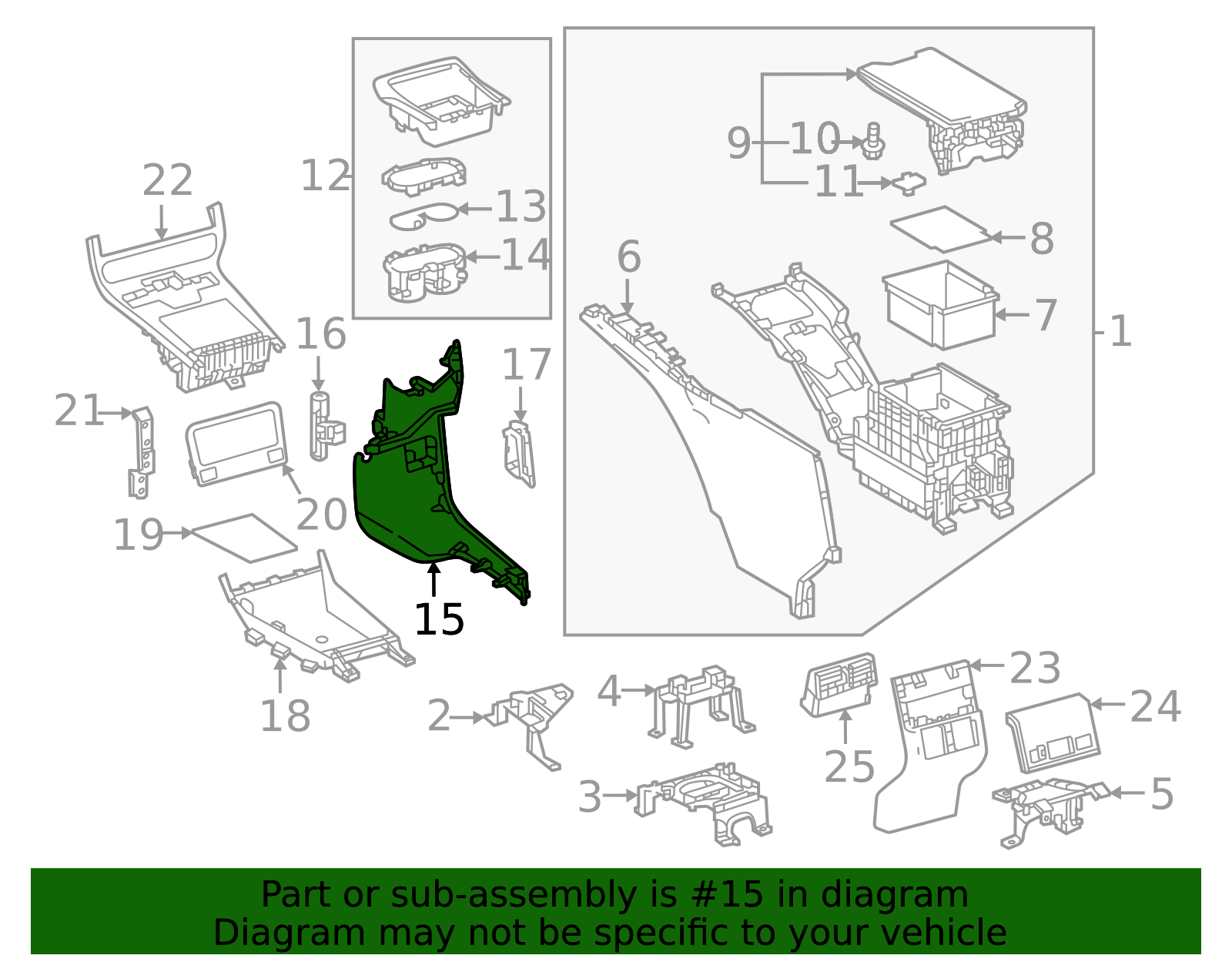 2023-2025 Toyota bZ4X Console Panel 58812-42060-C0 | Toyota Parts