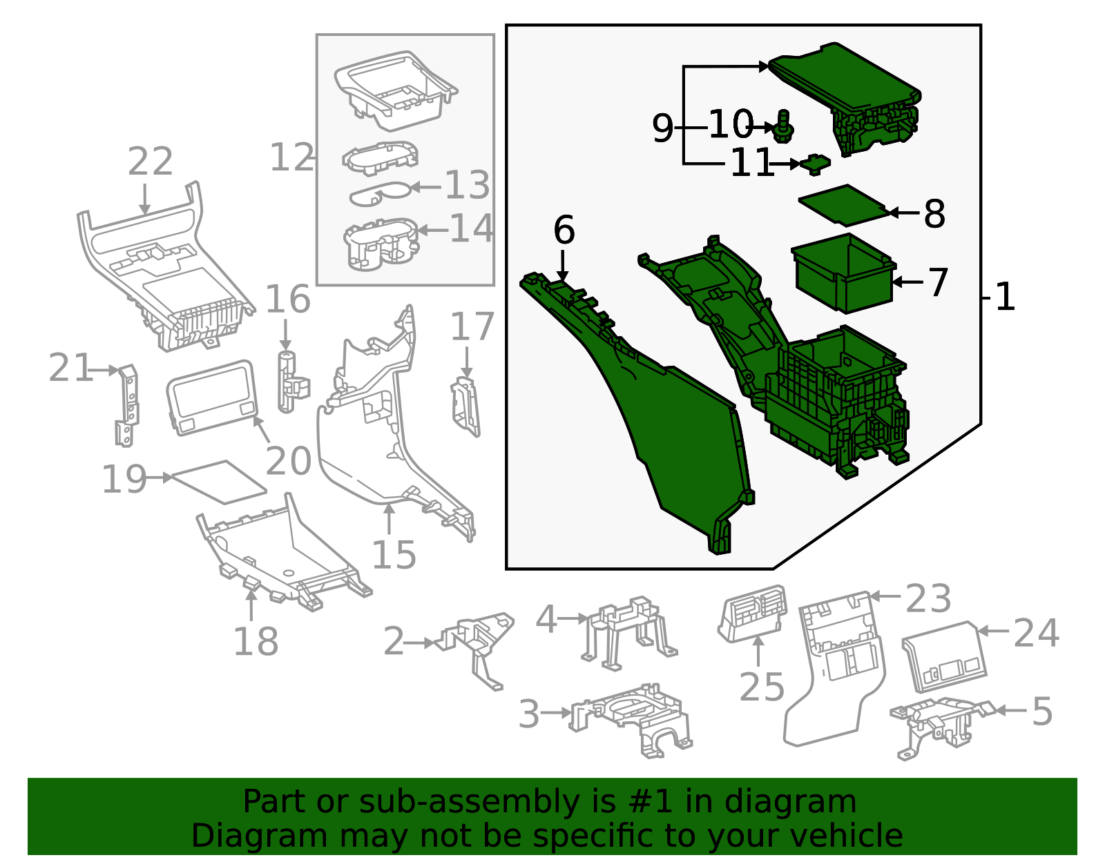 2023-2025 Toyota bZ4X Center Console 58810-42090-C6 | Toyota Parts