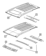 55369449AG - Body Sheet Metal Except Doors: Roof Front Header for Mopar Image