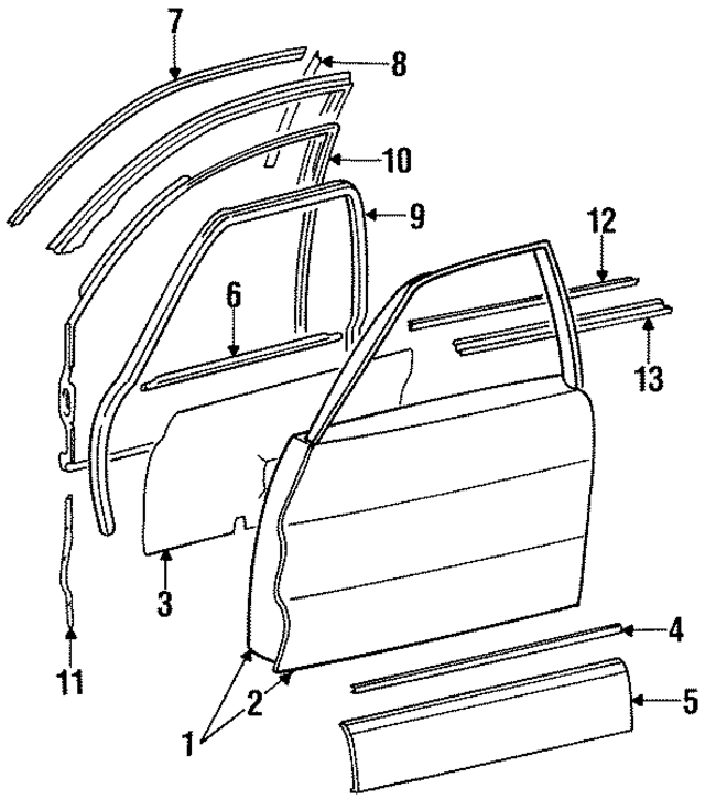 1267204205 - Body: Door Shell for Mercedes-Benz Image