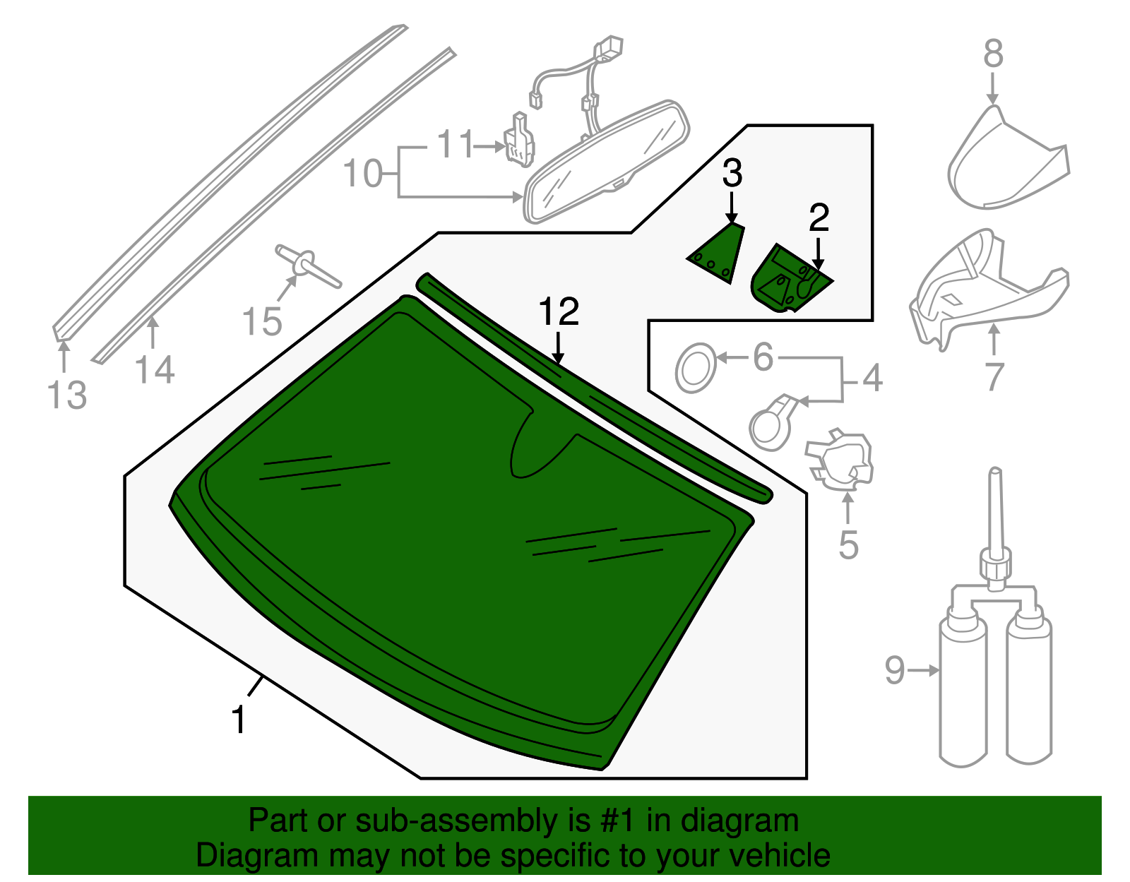 雨 2015-2018 Audi Windshield 4H0-845-099-AF-NVB | Audi USA Parts