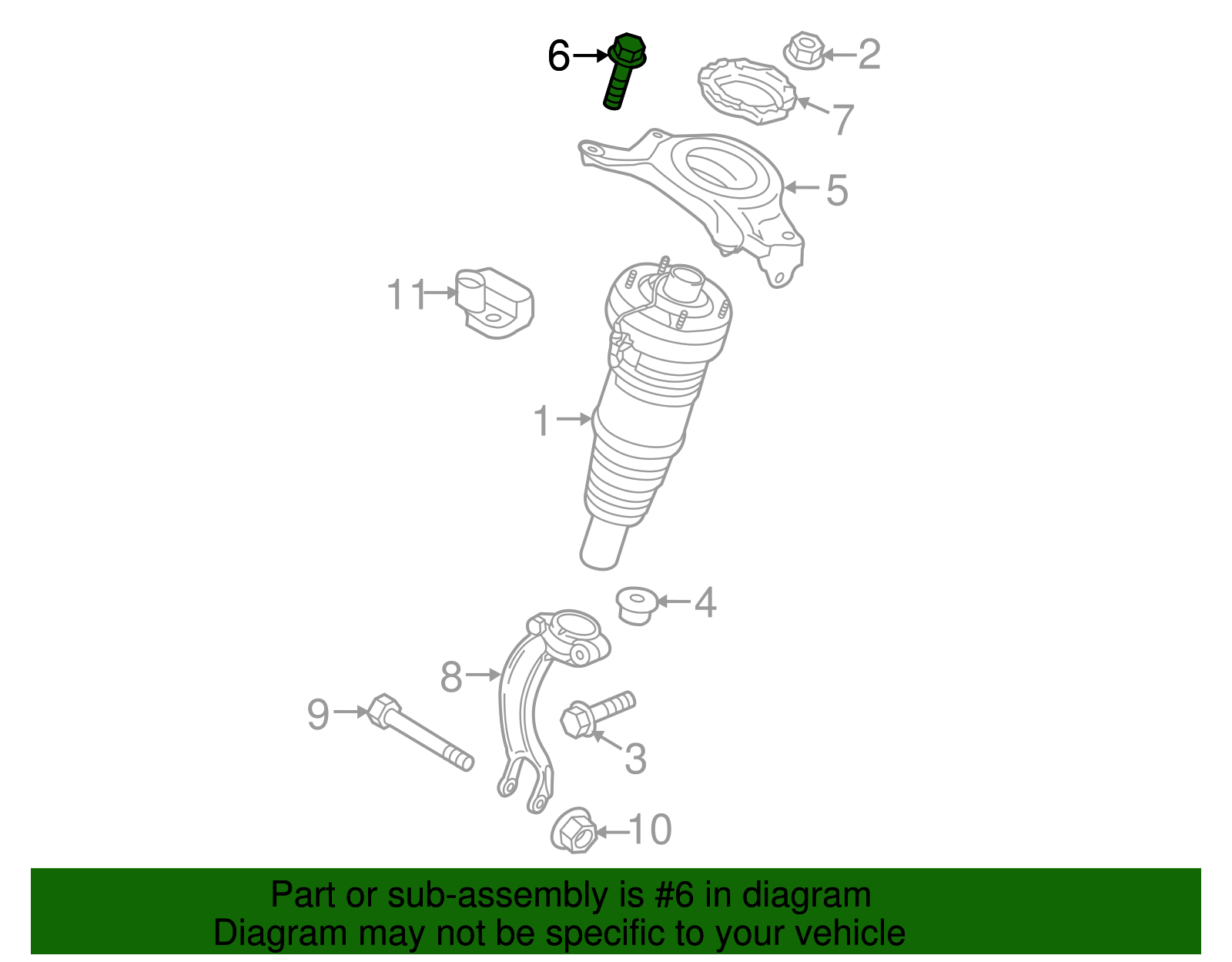 Suspension Shock Absorber Mounting Bolt - Porsche (N-910-661-01)