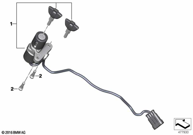 51258567001 - Body Equipment: Ignition Lock with Switch -  for BMW-Motorrad Image