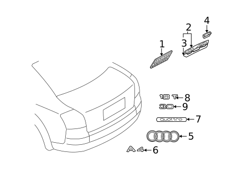 Exterior Trim - Lift Gate for 2005 Audi A4 Quattro #0