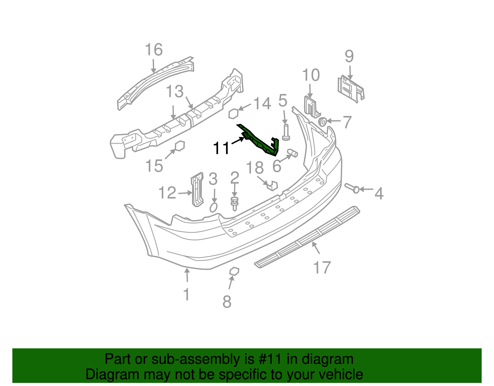 86616-3E010 - Bumper Cover Reinforced Plate 2003-2006 Kia Sorento | Kia ...