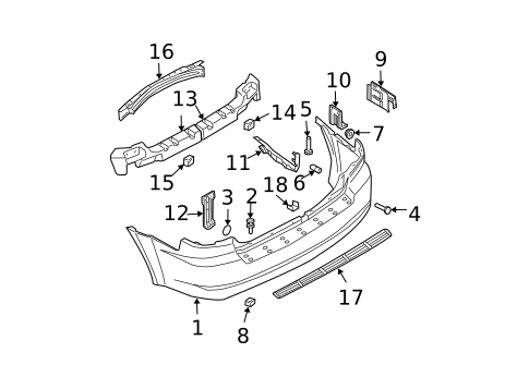 Bumper & Components - Rear for 2005 Kia Sorento #0
