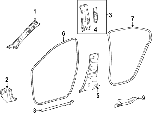 Interior Trim - Pillars for 2025 Toyota bZ4X #0