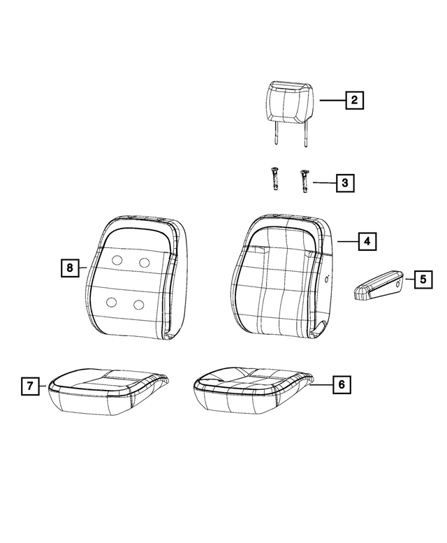 « 5SG48LXBAA – Interior Trim : Dossier De Siège Avant Couvercle pour Mopar Image »