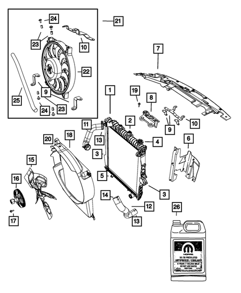Radiator and Related Parts; Charge Air Cooler for 2009 Dodge Durango #0