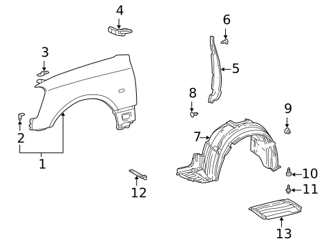 Fender & Components for 2002 Lexus LS430 #0