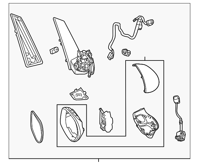 76250-TK8-A51ZF - Mirror Assembly L Door *NH603P*(R.C.) (White