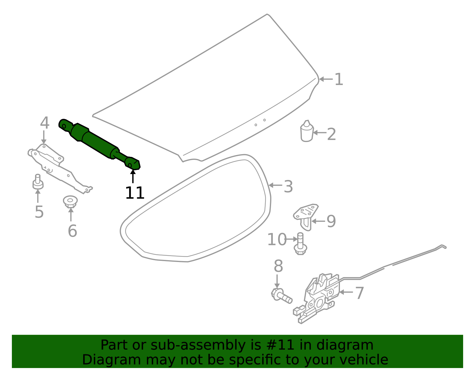 N248-56-930 - Trunk Lid Lift Support - 2016-2025 Mazda MX-5 Miata