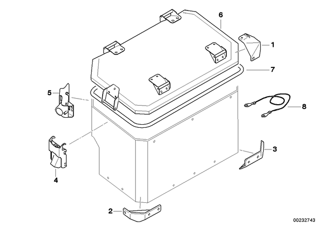 71607694183 - : Case Suspension Catch W/O Tumbler, Right for BMW-Motorrad Image