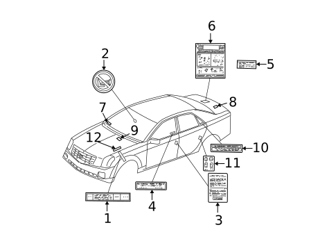 Labels for 2005 Cadillac CTS #0