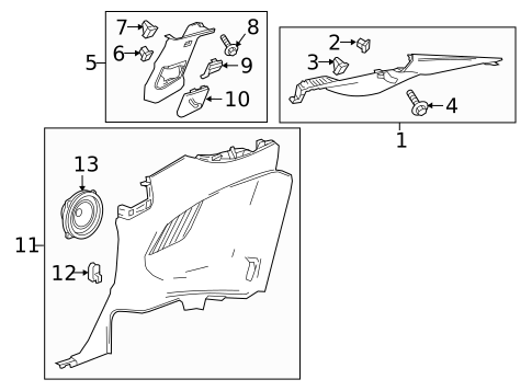Interior Trim - Quarter Panels for 2021 Chevrolet Camaro #0