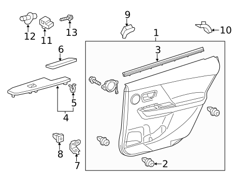 Interior Trim - Rear Door for 2017 Toyota Prius V #0