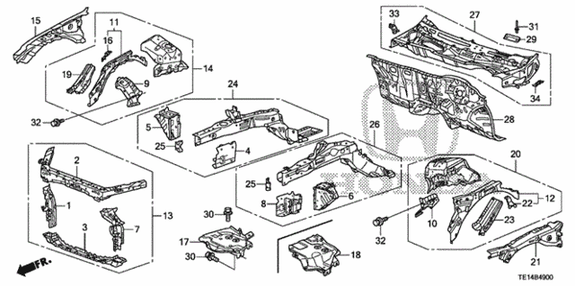 Front Bulkhead - Dashboard for 2012 Honda Accord #0